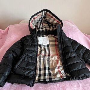 Kids Burberry Black Puffer Jacket